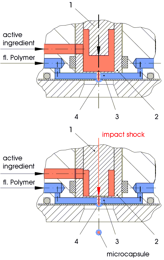 Prinzip der Mikroverkapselung (Inducap&reg;-CORE-Mikroverkapselung)